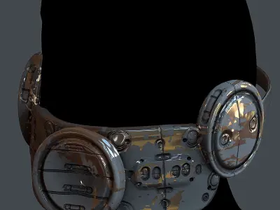 Helmet gas mask scifi military combat Low-poly 3D Low-poly 3D model