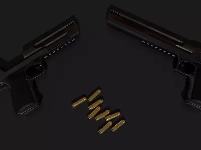 Desert eagle gun Low-poly 3D model