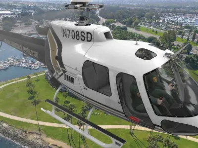  AS-350 San Diego Police Animated Low-poly 3D model