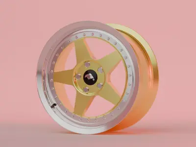 Japan Racing 6 - Gold Rim 3D model
