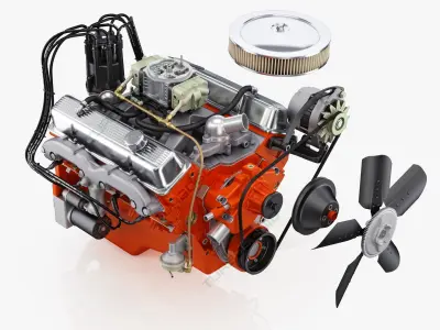 Chevrolet 350 Small-Block V8 LT-1 370 302 3D model