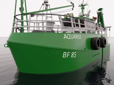 Fishing Trawler Green 3D model