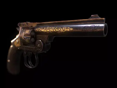 Henry Revolver Low-poly 3D model