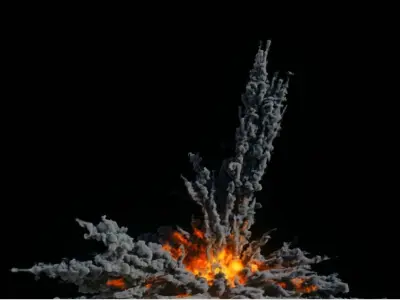 Houdini Grain Advection super fast Explosion 3D model