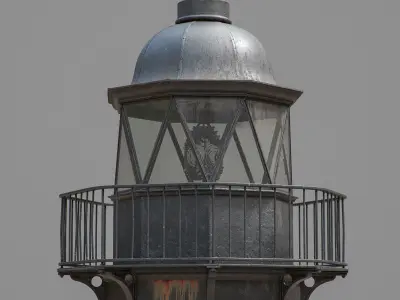 Old Metal Lighthouse 3D model