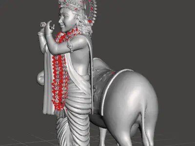 Krishna With Cow 3D print model