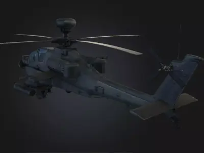 AH 64D Apache Longbow Attack Helicopter Low-poly 3D model