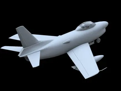 North American F-86D Sabre Dog Free low-poly 3D model