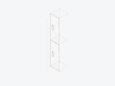 Locker - Resin - Locka - Classic - Double Tier Low-poly 3D model