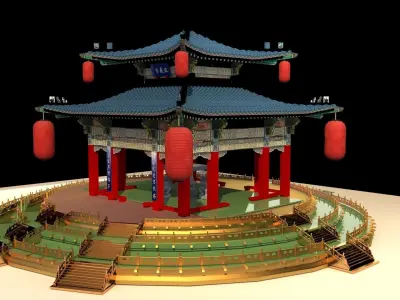 Chinese pavilion 3D model