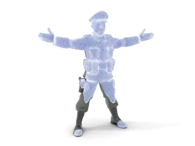 Military Officer Rigged and Animated Character Model D Low-poly 3D model