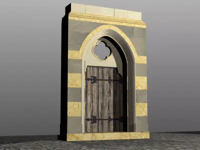 Medieval Lombard Style Portal no 3 Low-poly 3D model