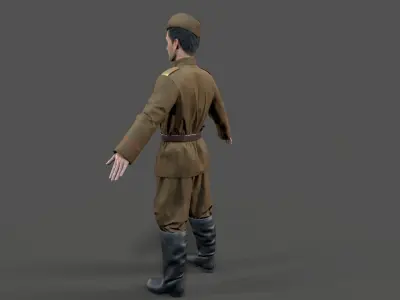 Soviet soldier Low-poly 3D model