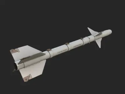 Chinese PL9 Infrared guided Air-to-Air missile PL-9 Low-poly 3D model