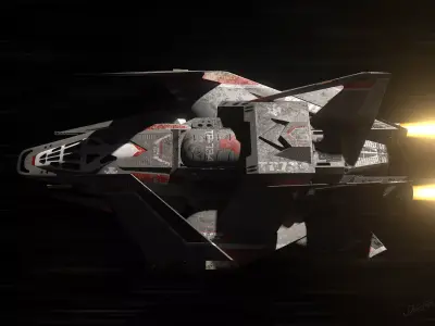 Spaceship - Original Design  Low-poly 3D model