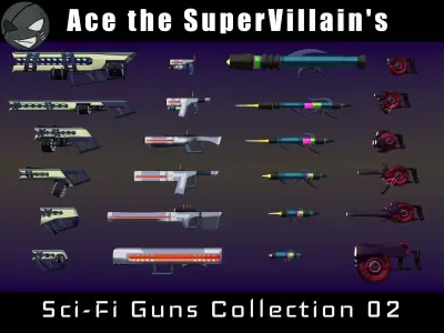 ASV SciFi Guns Volume 02 Low-poly 3D model