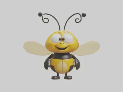 Cartoon Bee Model 1 Low-poly 3D model