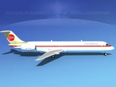 Douglas DC-9-50 Continental 3D model