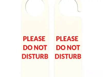 Door Hanger Tag Please Do Not Disturb Low-poly 3D model