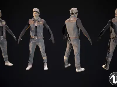 Skull armor 14 Low-poly 3D model