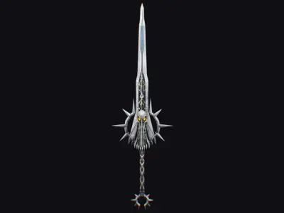 Sword Magical Cutting Fantasy Melee Dagger Iron Blade Saber Low-poly 3D model