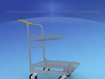 Wire Shopping Cart 3D model