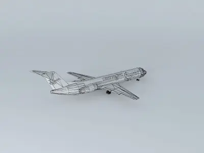 AirAtlanticOcean Fokker 100 with interior Free 3D model