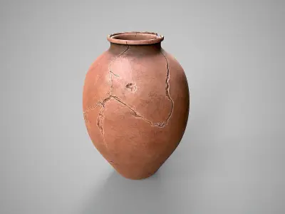 Clay Vessel-4 Low-poly 3D model