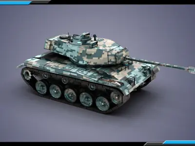 M41 Walker Bulldog Urban theme Low-poly 3D model