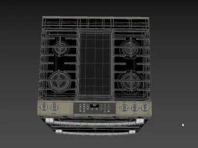 GE Convection Gas Range with No Preheat Air Fry JGS760EPES 3D model
