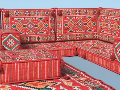 Arabic Majlis Floor Seating Set 3D model