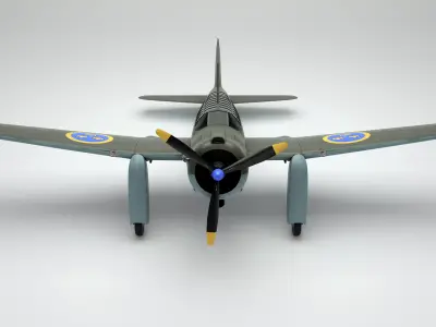 Saab 17 B - The Swedish Dive bomber - Reconnaissance 1940 Low-poly 3D model