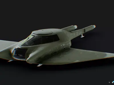 Sci-Fi Flying Vehicle Low-poly 3D model