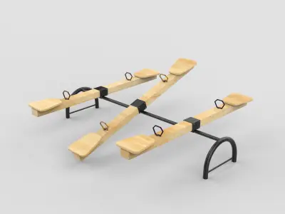 Wooden See-Saw 3D model