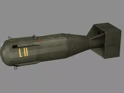 Little Boy Atomic Bomb Game Ready Low-poly 3D Model Low-poly 3D model
