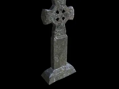 Old Mediavel Gravestone Low-poly 3D model