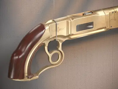 Pompeii Concept Pistol PBR Low-poly 3D model