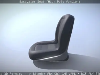 Excavator Seat - High-Poly Version 3D model