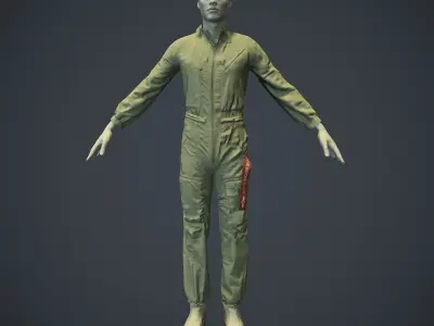 Mechanic Uniform for Games Low-poly 3D model