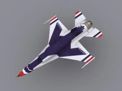 F16 Thunderbird Low-poly 3D model