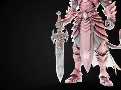 Stylized Sword - Dragonbane Greatsword Bloodspire - Game Ready 3D model