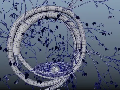 Bird Nest modeled egg 3D model