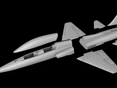 T-38 AIRCRAFT SCALE 1-72 PRINTABLE STL FILES 3D print model