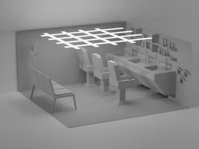 Barber Shop - Low Poly Low-poly 3D model