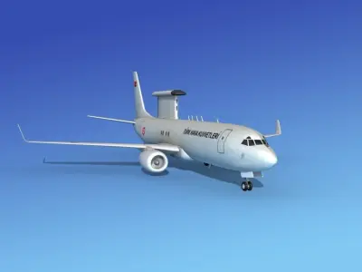 Boeing E-8 Posiedon AEWS Turkey 3D model