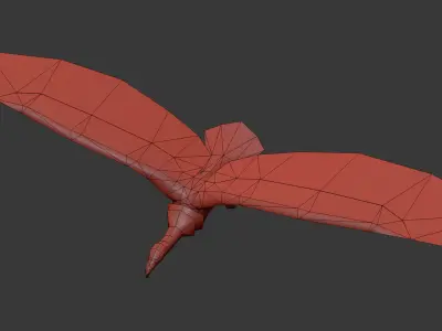 low-poly animated vulture Low-poly 3D model