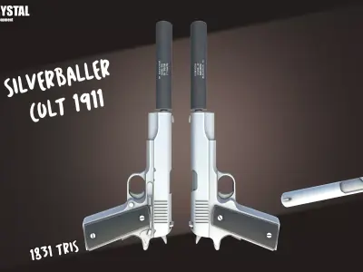 Low Poly Guns Pack Low-poly 3D model