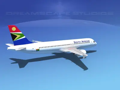 Airbus A320 LP South African Low-poly 3D model