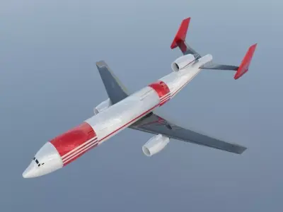 Trijet Widebody Concept - Custom made Jetliner Low-poly 3D model