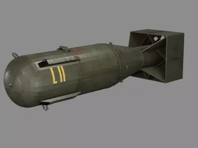 Little Boy Atomic Bomb Game Ready Low-poly 3D Model Low-poly 3D model